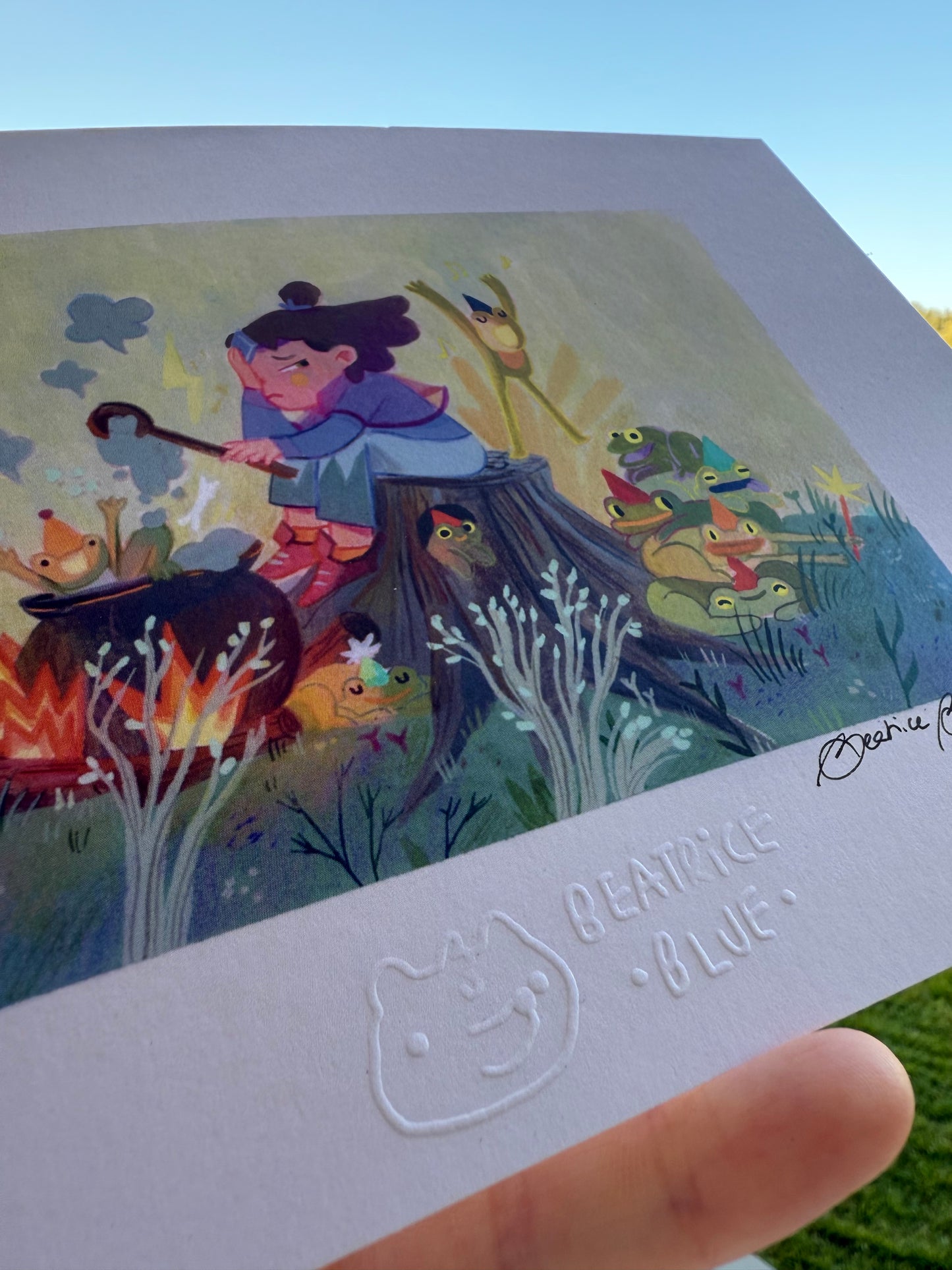 Moira and the frogs - print