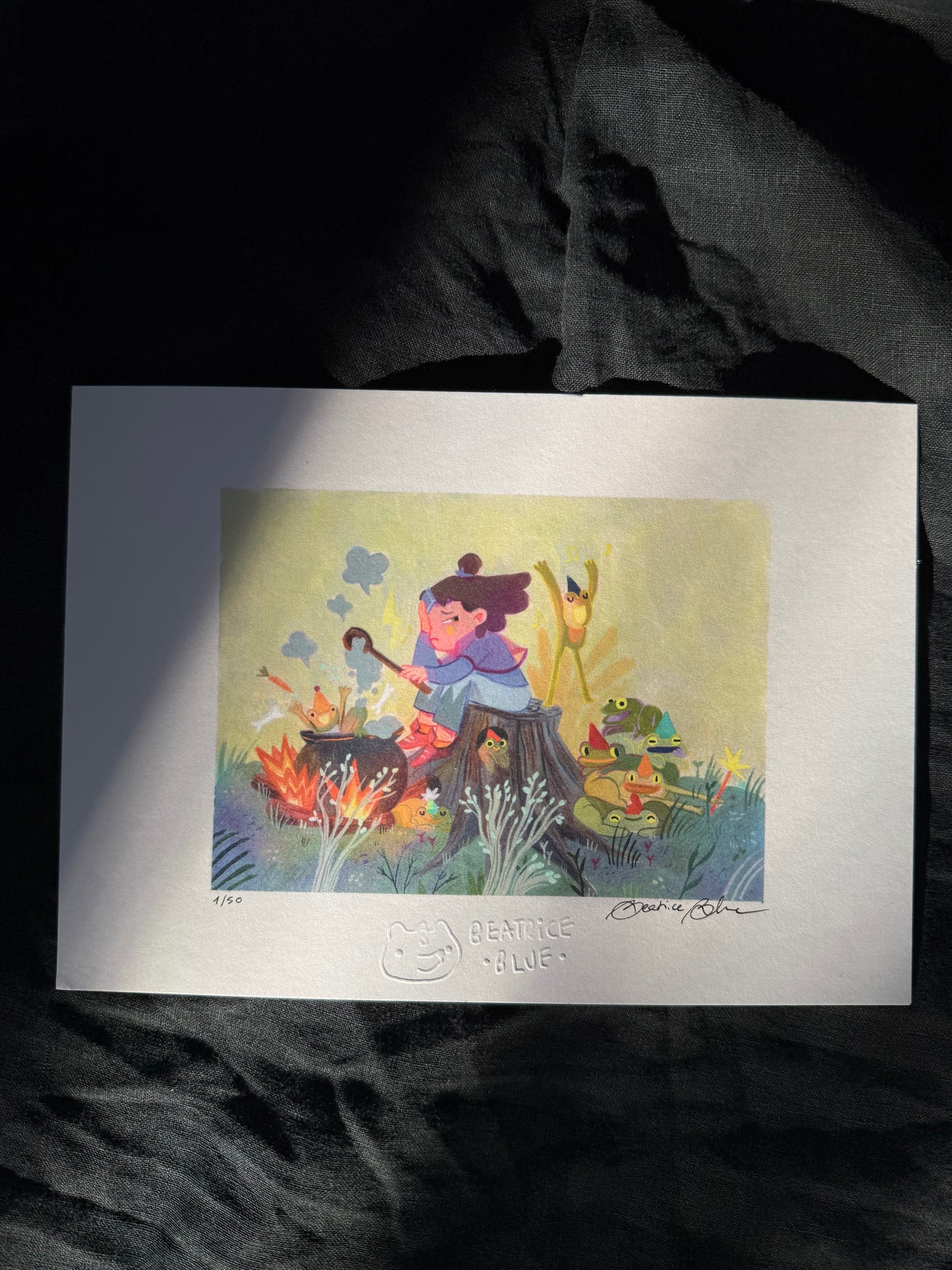 Moira and the frogs - print