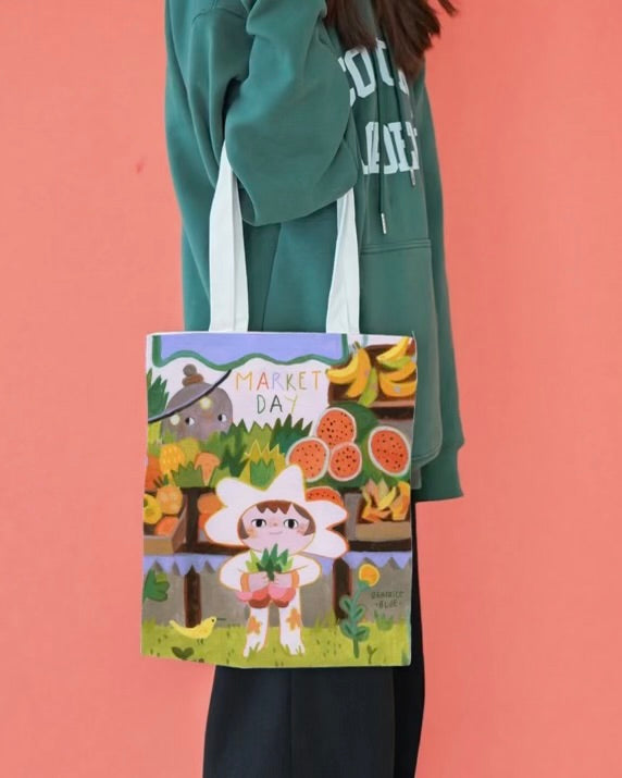 Market day, tote bag