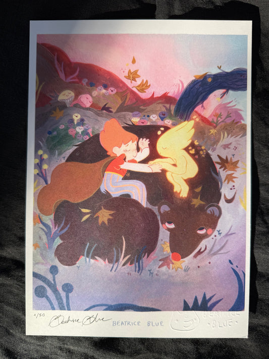 Lucien and Seraphin in autumn- signed print