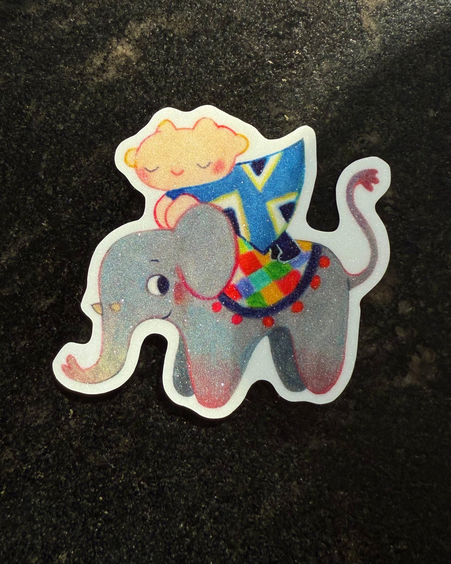 Elephant friend - glitter sticker