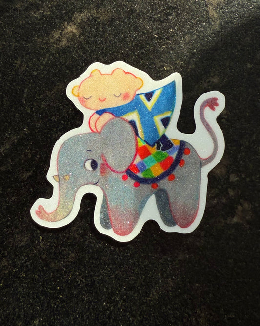 Elephant friend - glitter sticker