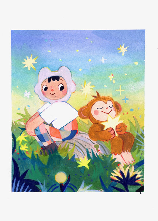 Monkey and me - print