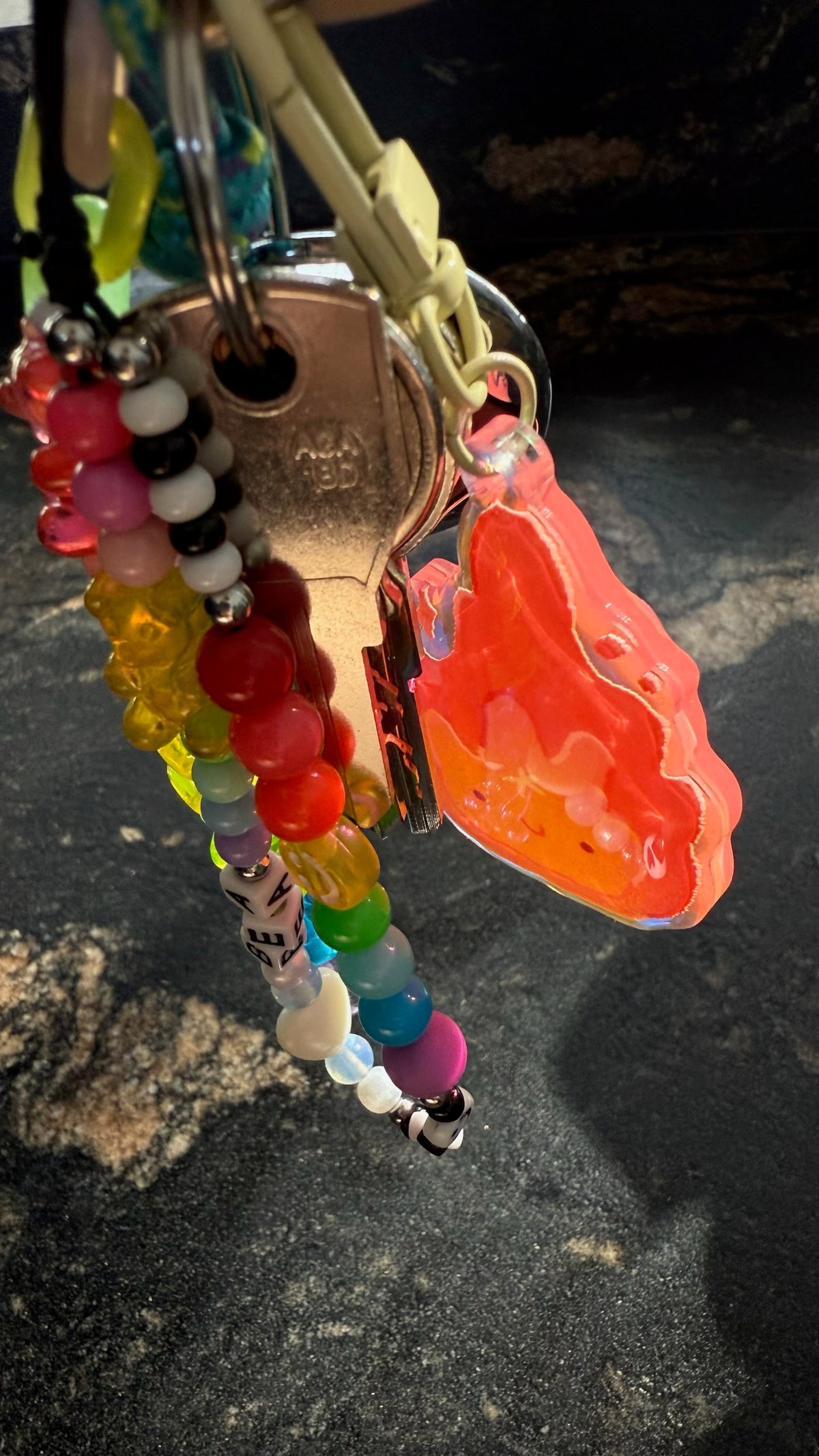 Little fire rainbow keychain
