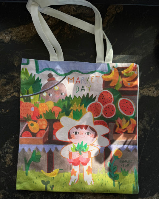 Market day, tote bag
