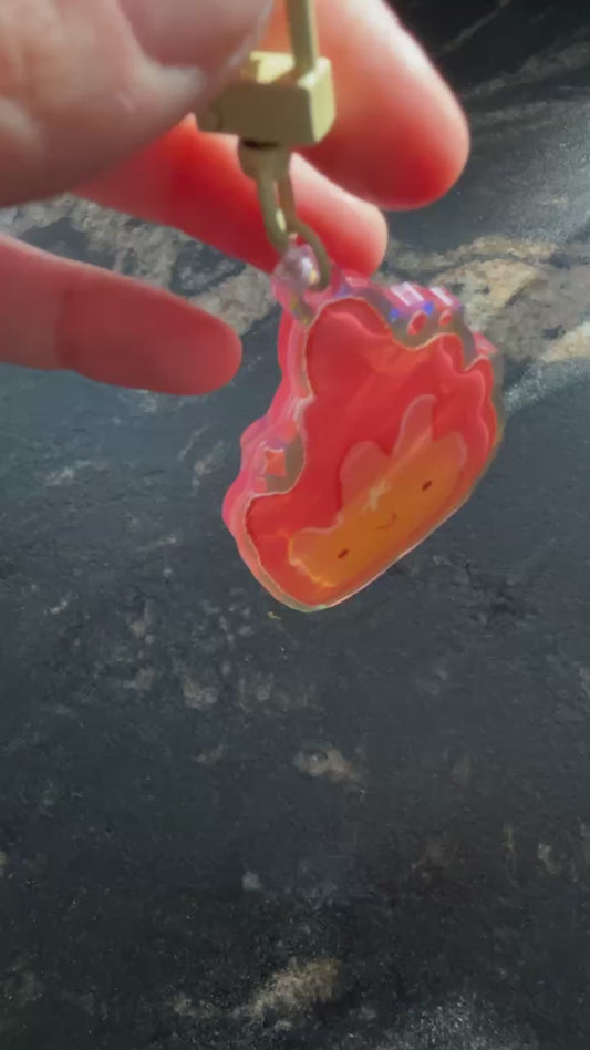 Little fire rainbow keychain